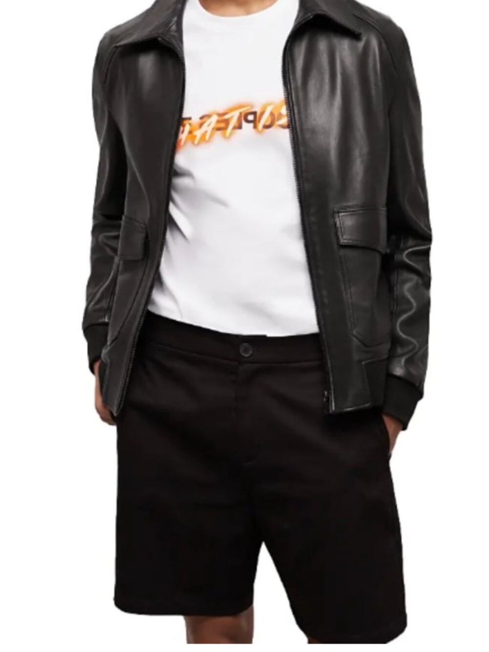 The Kooples Men’s Memphis Cotton tailored chino shorts in Black Retail $175.NEW